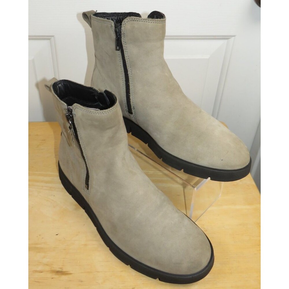 ECCO Bella Zip Boots Nubuck Leather Ankle Boots Dual Zip EU 38/US 7-7.5